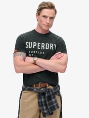 Superdry Black 100% Cotton Surplus Graphic T-Shirt - Image 1 of 5