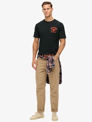 Schwarz - Superdry Lo-Fi lockeres T-Shirt mit Biker-Grafik aus 100 % Baumwolle - Bild 2 von 5