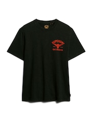 Schwarz - Superdry Lo-Fi lockeres T-Shirt mit Biker-Grafik aus 100 % Baumwolle - Bild 4 von 5