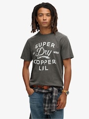 Superdry Gravel Grey 100% Cotton Copper Label Workwear T-Shirt - Image 1 of 5