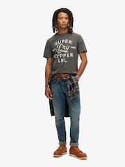 Superdry Gravel Grey 100% Cotton Copper Label Workwear T-Shirt - Image 2 of 5