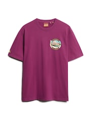 Superdry Purple 100% Cotton Travel Postcard Chest T-Shirt - Image 4 of 5