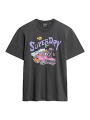 Superdry Black 100% Cotton Dragnut Odd Rods Loose T-Shirt - Image 2 of 3
