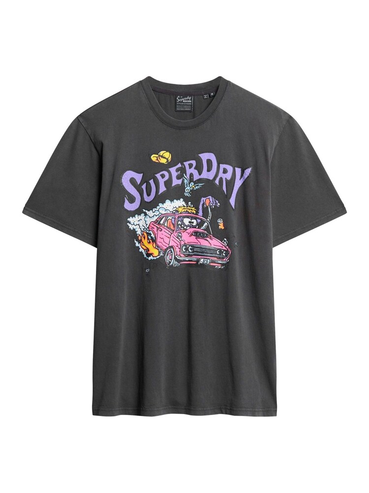 Superdry Black 100% Cotton Dragnut Odd Rods Loose T-Shirt - Image 2 of 3 Superdry Black 100% Cotton Dragnut Odd Rods Loose T-Shirt - Image 2 of 3