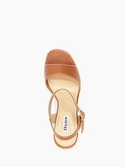 Dune London Brown Platform Block Heel Jodi Sandals - Image 7 of 7
