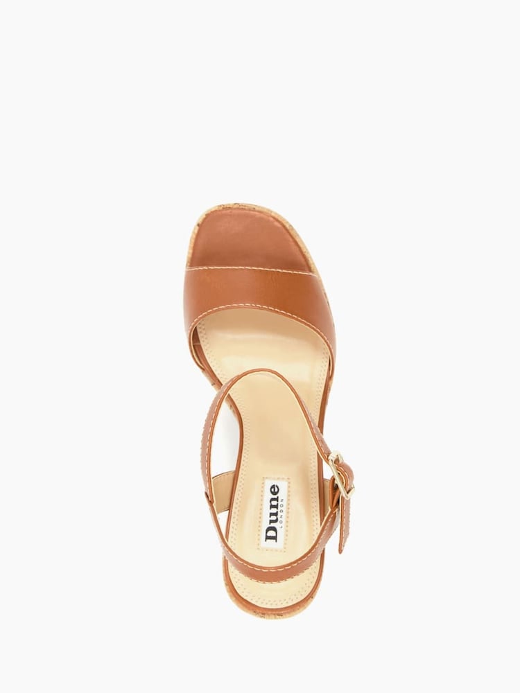 Dune London Brown Platform Block Heel Jodi Sandals - Image 7 of 7