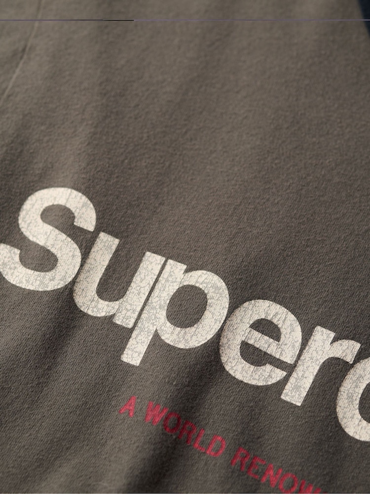 Superdry Dusky Slate Grey Ringer Workwear Graphic T-Shirt - Image 5 of 5