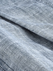 Blue Linen Blend Wide Leg Trousers - Image 7 of 7