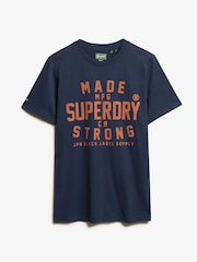 Superdry Nautical Navy Machined Goods Workwear T-Shirt - Image 4 of 5