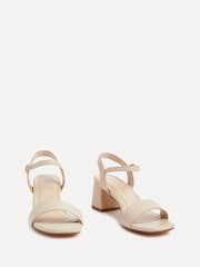 Linzi Natural Darcie Low Chunky Block Heeled Sandals - Image 3 of 5