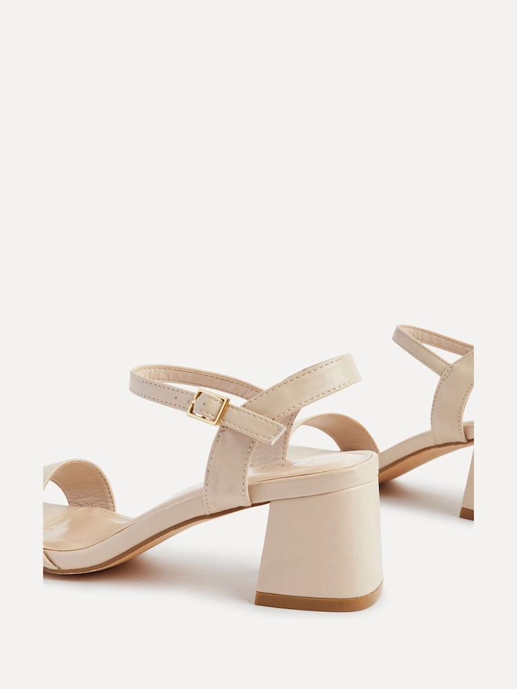 Linzi Natural Darcie Low Chunky Block Heeled Sandals - Image 4 of 5