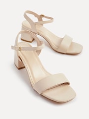 Linzi Natural Darcie Low Chunky Block Heeled Sandals - Image 5 of 5