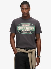 Superdry Black 100% Cotton Gasoline Workwear T-Shirt - Image 1 of 5
