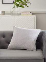 Silver Grey Soft Velour Cushion - Image 1 of 7