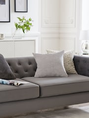Silver Grey Soft Velour Cushion - Image 2 of 7