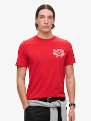 Superdry Red Lo-Fi Outdoor Graphic T-Shirt - Image 1 of 5