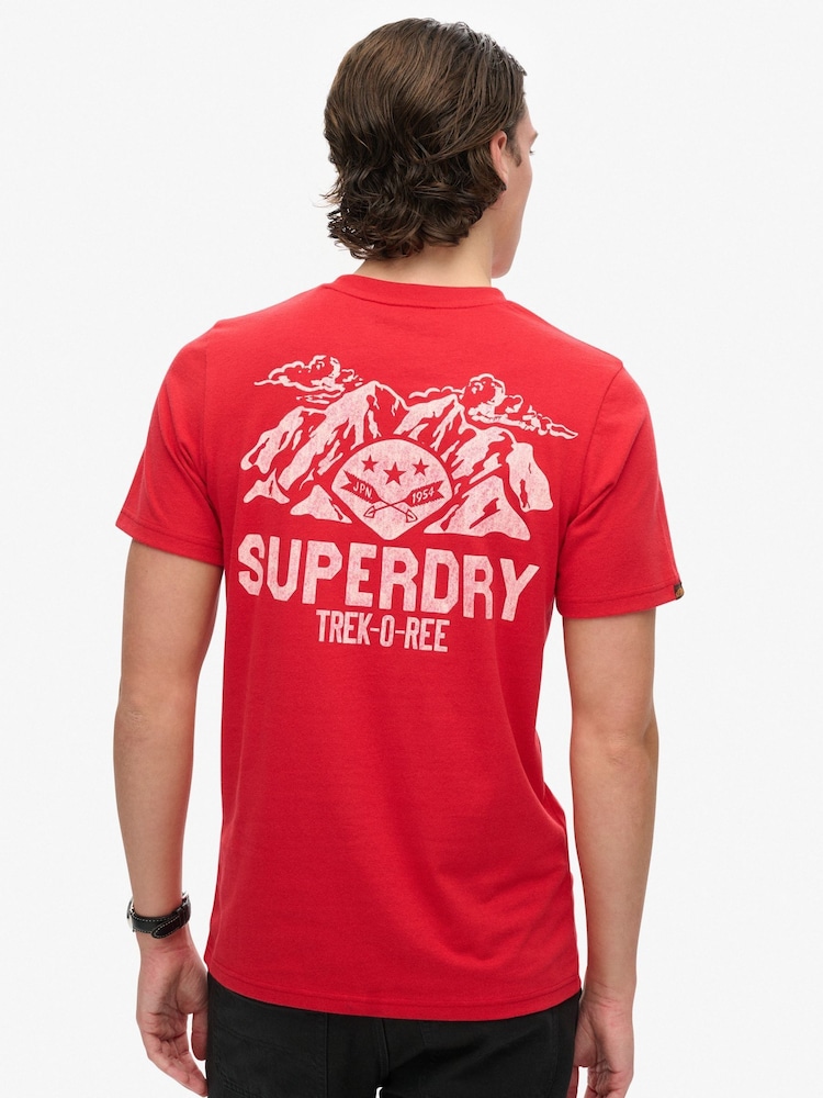 Superdry Red Lo-Fi Outdoor Graphic T-Shirt - Image 2 of 5