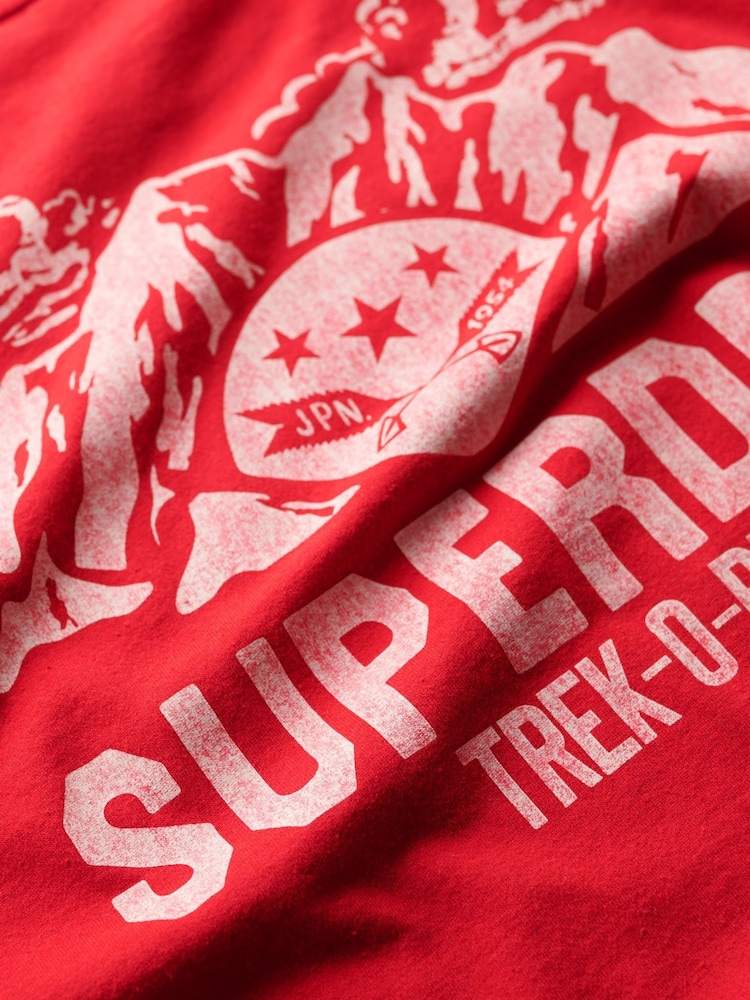 Superdry Red Lo-Fi Outdoor Graphic T-Shirt - Image 5 of 5