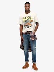 Superdry White 100% Cotton Dragnut Odd Rods Loose T-Shirt - Image 1 of 4