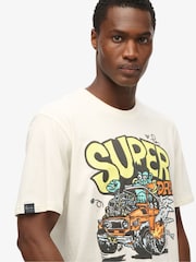Superdry White 100% Cotton Dragnut Odd Rods Loose T-Shirt - Image 2 of 4