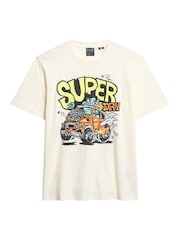 Superdry White 100% Cotton Dragnut Odd Rods Loose T-Shirt - Image 3 of 4