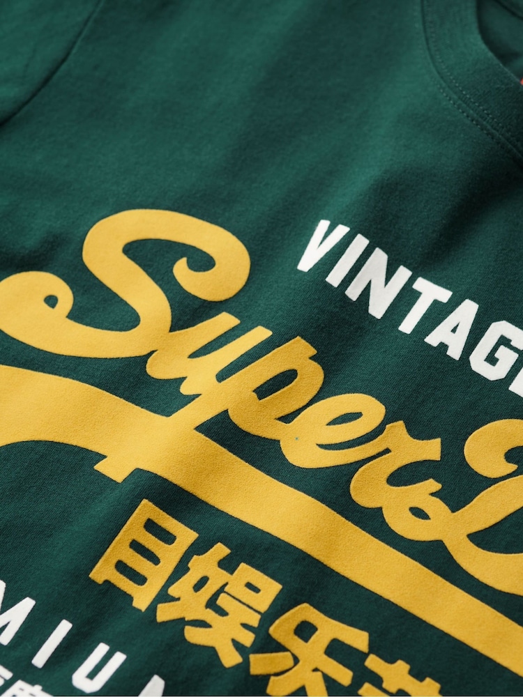 Grün - Superdry Vintage Logo Duo T-Shirt - Bild 5 von 5