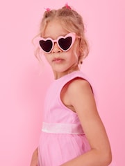 Pale Pink Mesh Tie Back Party Dress (3-16yrs) - Image 7 of 13