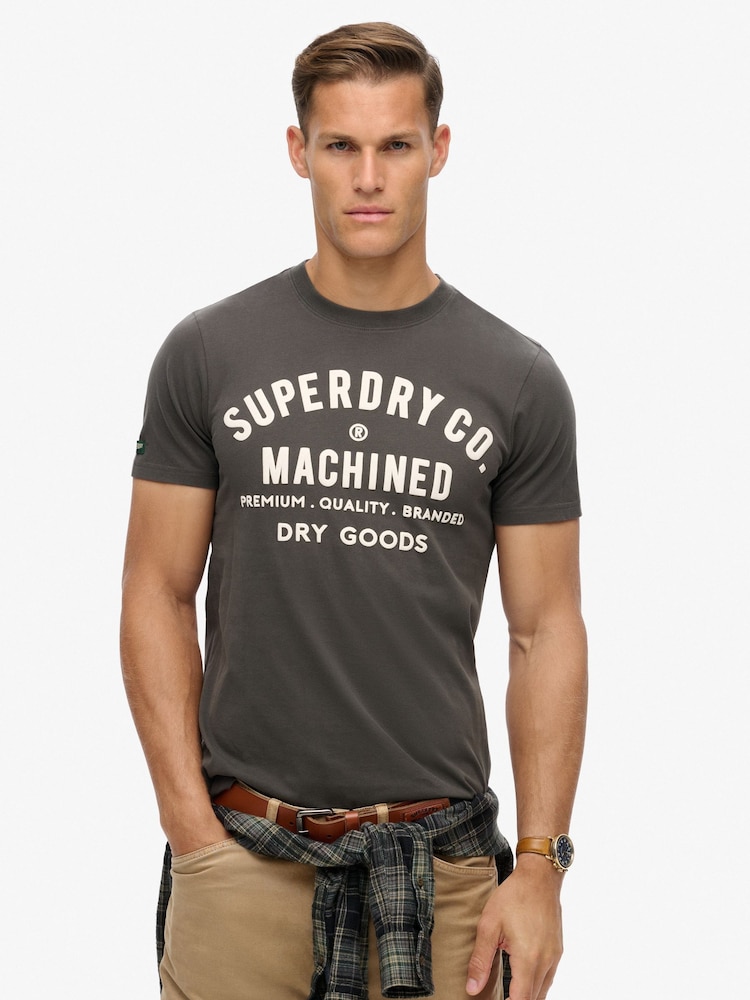 Superdry Vintage Black Machined Goods Workwear T-Shirt - Image 1 of 5