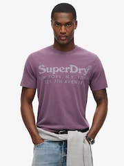 Superdry Soot Purple 100% Cotton Tonal Venue Logo T-Shirt - Image 1 of 5