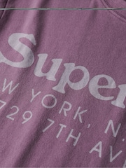 Superdry Soot Purple 100% Cotton Tonal Venue Logo T-Shirt - Image 5 of 5