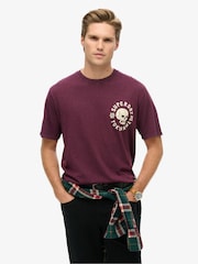 Lila - Superdry Lo-Fi lockeres T-Shirt mit Biker-Grafik aus 100 % Baumwolle - Bild 1 von 5