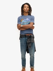 Superdry Blue 100% Cotton Outdoor Graphic Stripe T-Shirt - Image 2 of 5