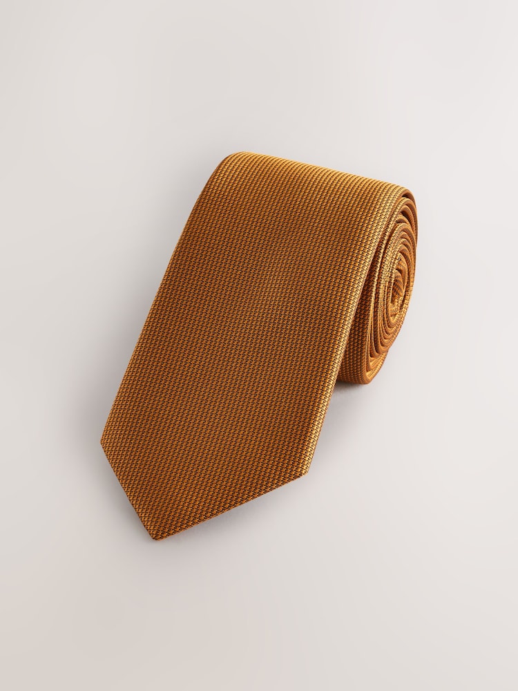 Yellow Slim Textured Tie - Image 1 of 3 Yellow Slim Textured Tie - Image 1 of 3