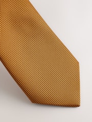 Yellow Slim Textured Tie - Image 2 of 3