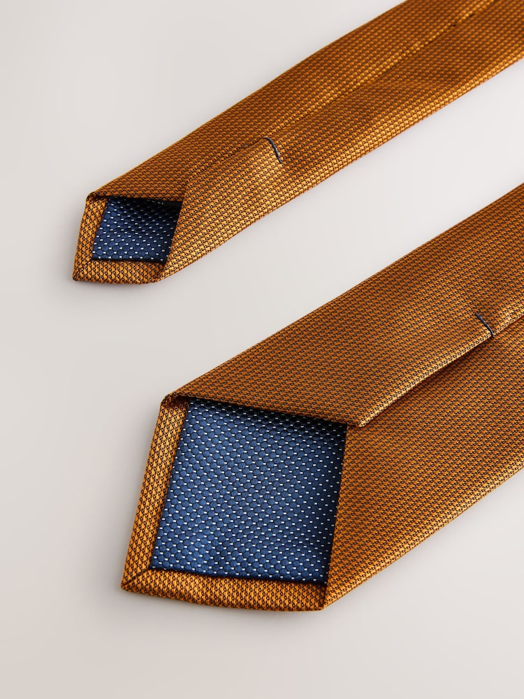 Yellow Slim Textured Tie - Image 3 of 3 Yellow Slim Textured Tie - Image 3 of 3