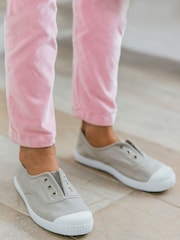 Trotters London Plum Canvas Pumps - Image 1 of 3