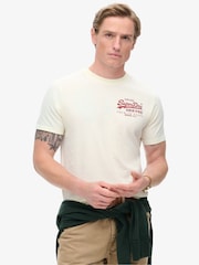 Superdry Off White 100% Cotton Tokyo Graphic T-Shirt - Image 1 of 5