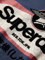 Superdry Richest Navy Ringer Workwear Graphic T-Shirt - Image 5 of 5
