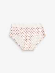 Cream/Grey/Red Midi Cotton and Lace Knickers 4 Pack - Image 7 of 9