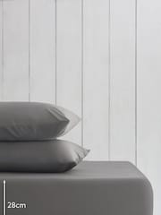 Charcoal Grey Cotton Rich Fitted Sheet - Image 2 of 2