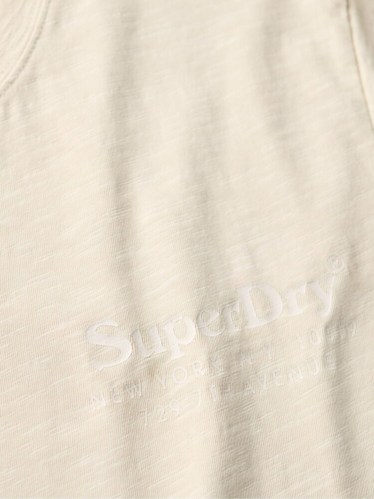 Superdry Rice White 100% Cotton Tonal Venue Logo T-Shirt - Image 6 of 6