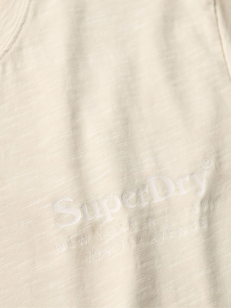 Superdry Rice White 100% Cotton Tonal Venue Logo T-Shirt - Image 6 of 6 Superdry Rice White 100% Cotton Tonal Venue Logo T-Shirt - Image 6 of 6