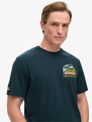 Superdry Eclipse Navy 100% Cotton Travel Postcard Chest T-Shirt - Image 3 of 5