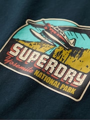 Superdry Eclipse Navy 100% Cotton Travel Postcard Chest T-Shirt - Image 5 of 5