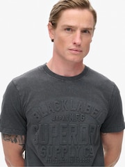 Superdry Black 100% Cotton Embossed Logo Graphic T-Shirt - Image 4 of 6