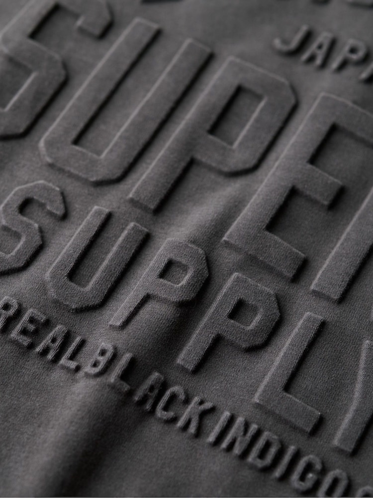 Superdry Black 100% Cotton Embossed Logo Graphic T-Shirt - Image 6 of 6