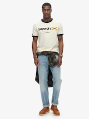 Superdry Vintage Cream Ringer Workwear Graphic T-Shirt - Image 2 of 6