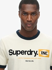 Superdry Vintage Cream Ringer Workwear Graphic T-Shirt - Image 3 of 6