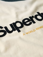 Superdry Vintage Cream Ringer Workwear Graphic T-Shirt - Image 5 of 6