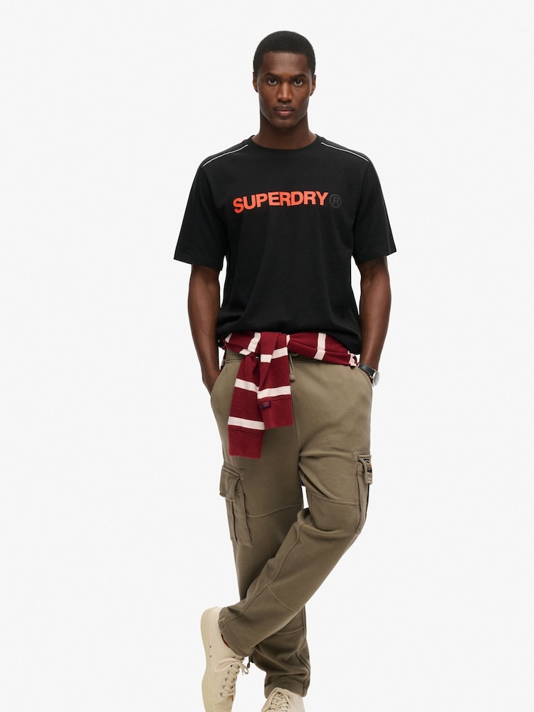 Superdry Black Relaxed 100% Cotton Sport Tech Logo T-Shirt - Image 2 of 5
